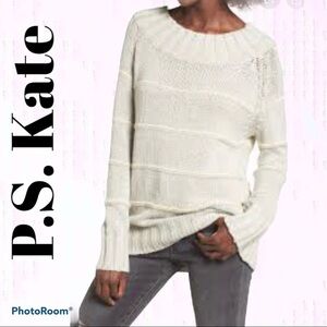 P.s. Kate white cable knit sweater